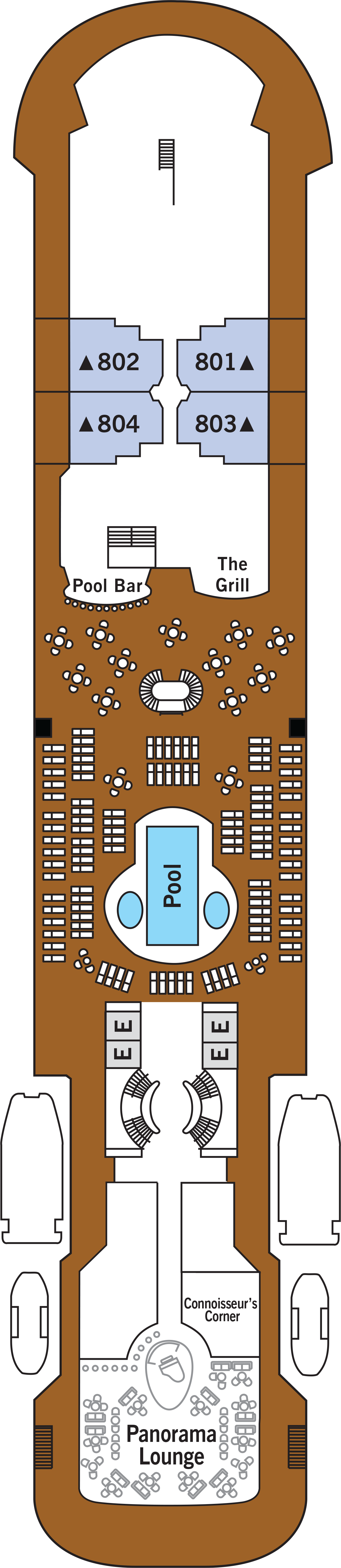 Deck 8 deck plan for Silver Wind