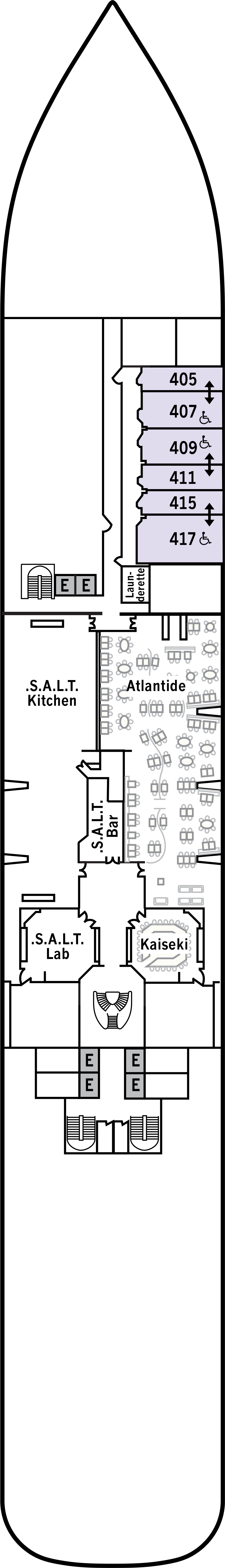 Deck 4 deck plan for Silver Moon