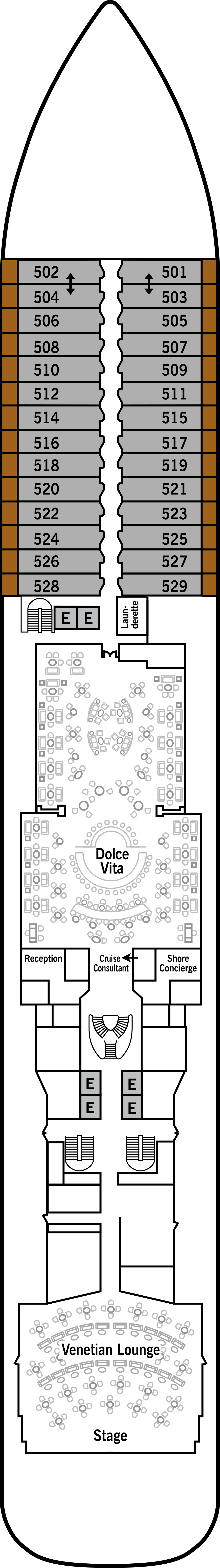 Deck 5 deck plan for Silver Moon