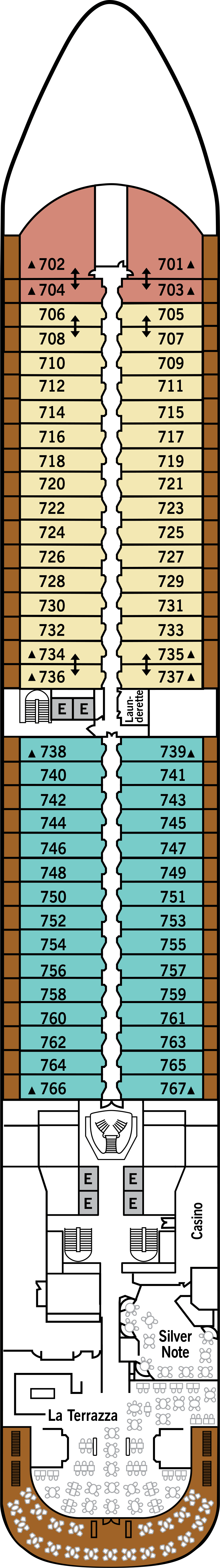 Deck 7 deck plan for Silver Moon