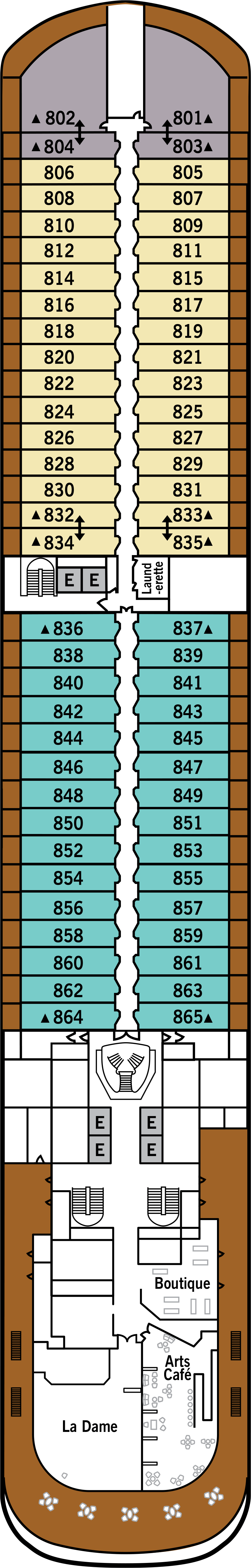 Deck 8 deck plan for Silver Moon