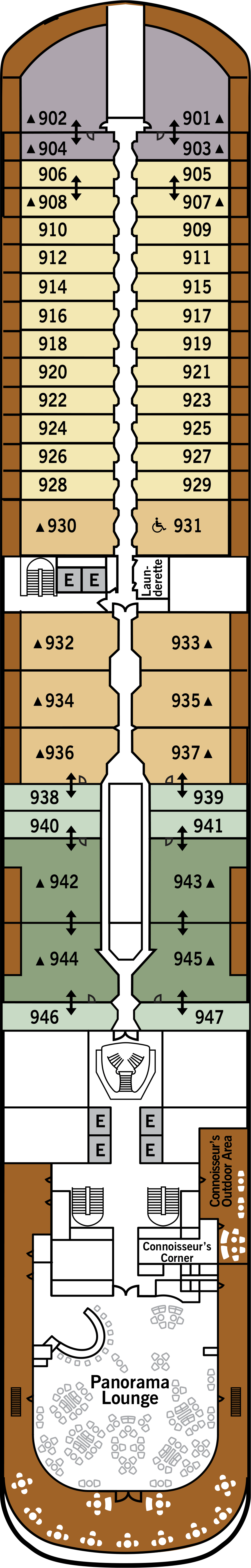 Deck 9 deck plan for Silver Moon