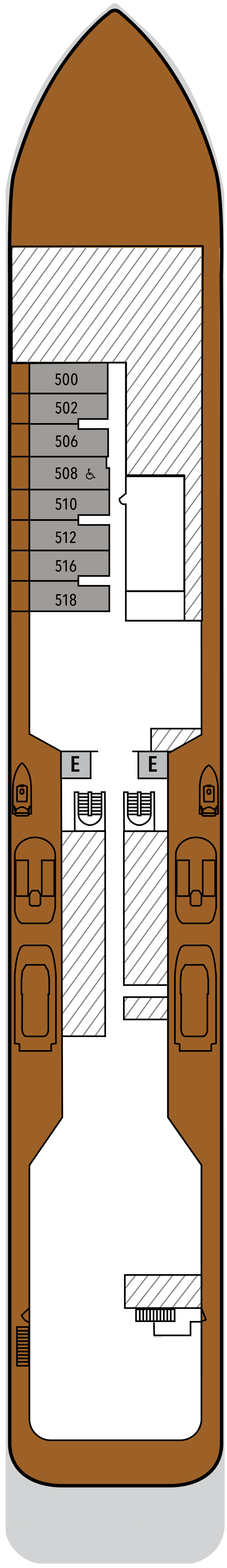 Deck 5 deck plan for Silver Endeavour