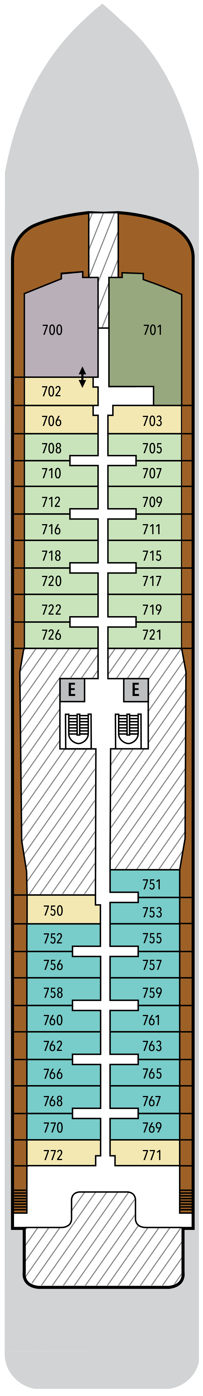 Deck 7 deck plan for Silver Endeavour