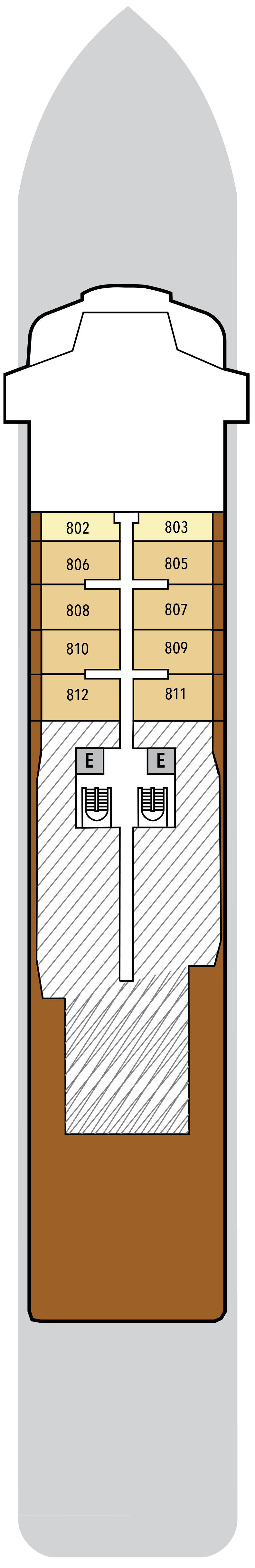Deck 8 deck plan for Silver Endeavour