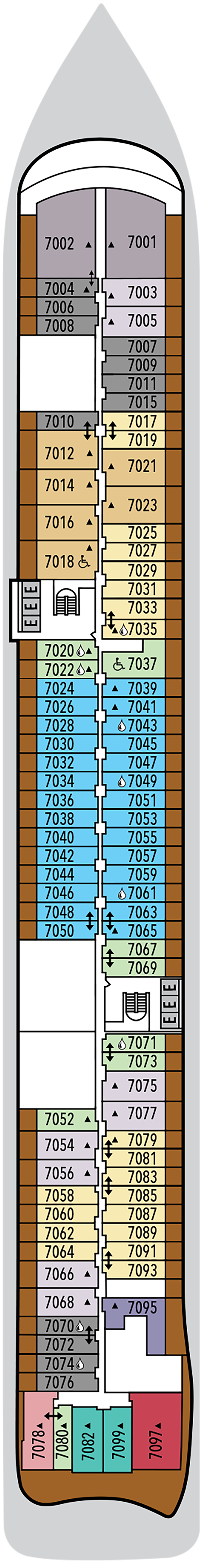 Deck 7 deck plan for Silver Ray