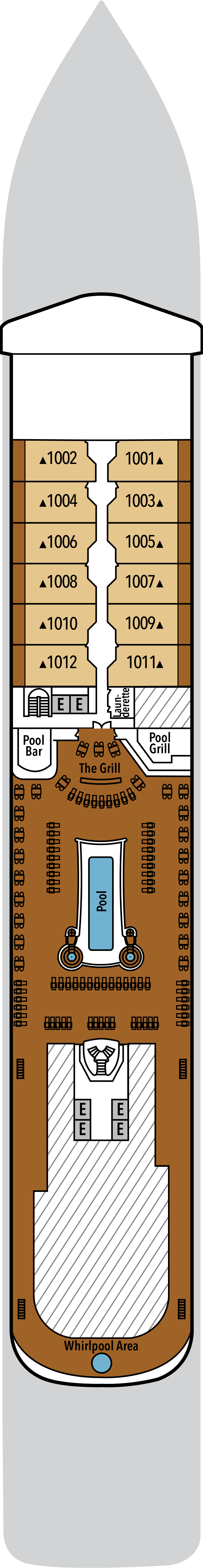 Deck 10 deck plan for Silver Dawn