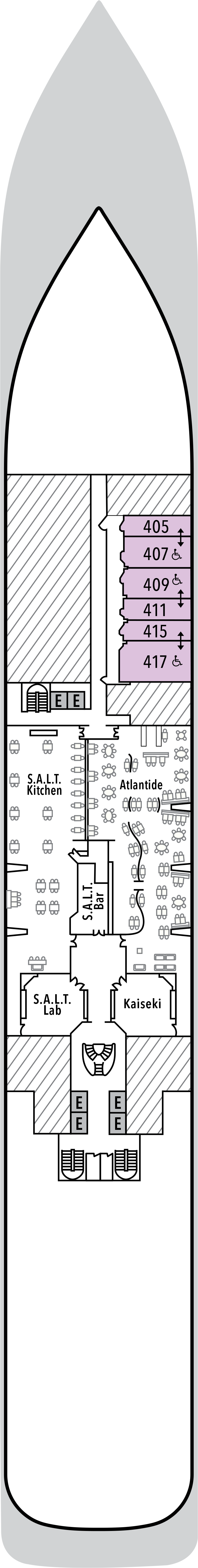 Deck 4 deck plan for Silver Dawn