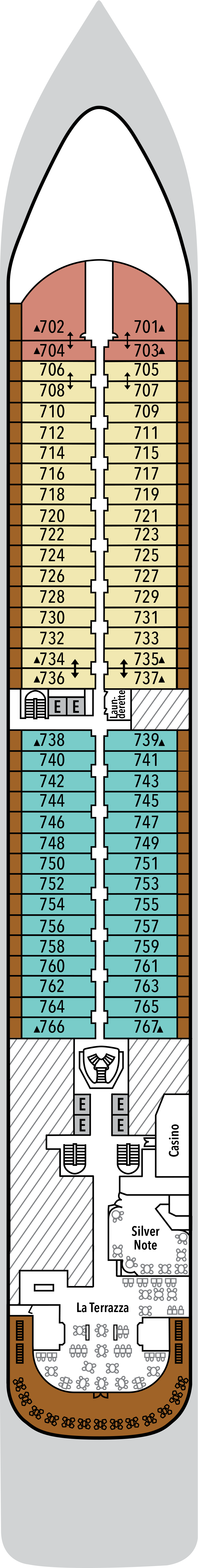 Deck 7 deck plan for Silver Dawn