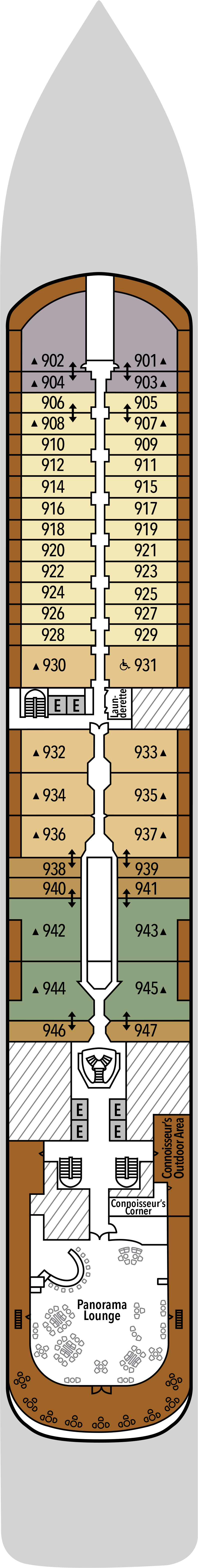 Deck 9 deck plan for Silver Dawn