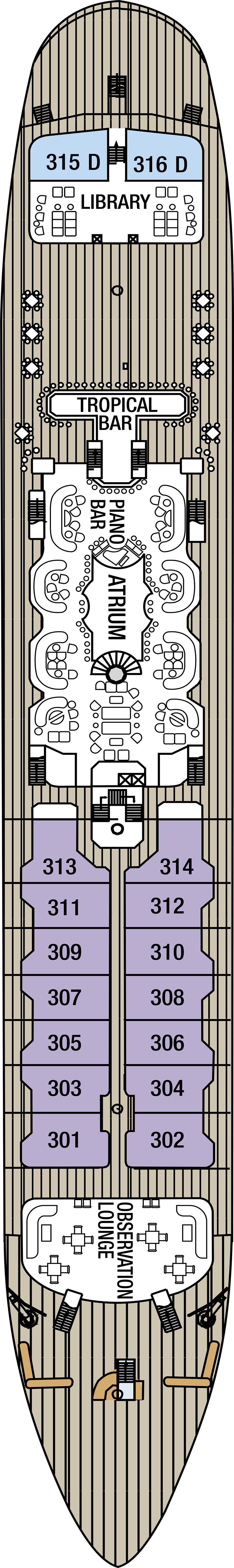 Main (Deck 3) deck plan for Royal Clipper