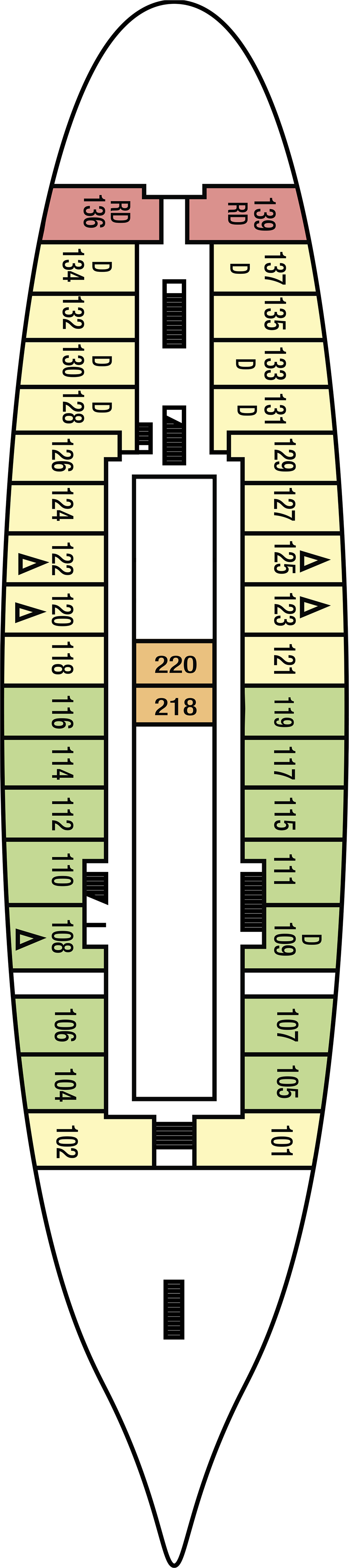 Commodore (Deck 1) deck plan for Star Clipper