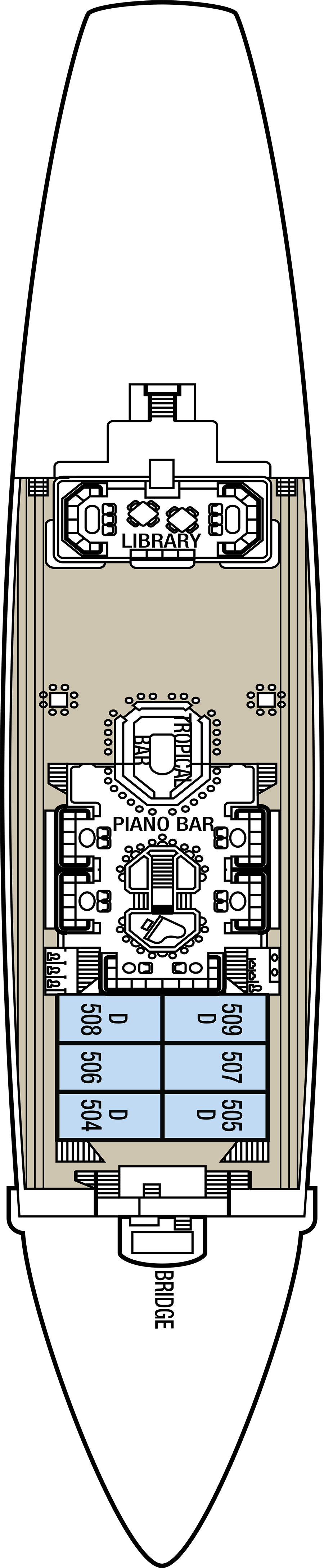 Main (Deck 3) deck plan for Star Clipper