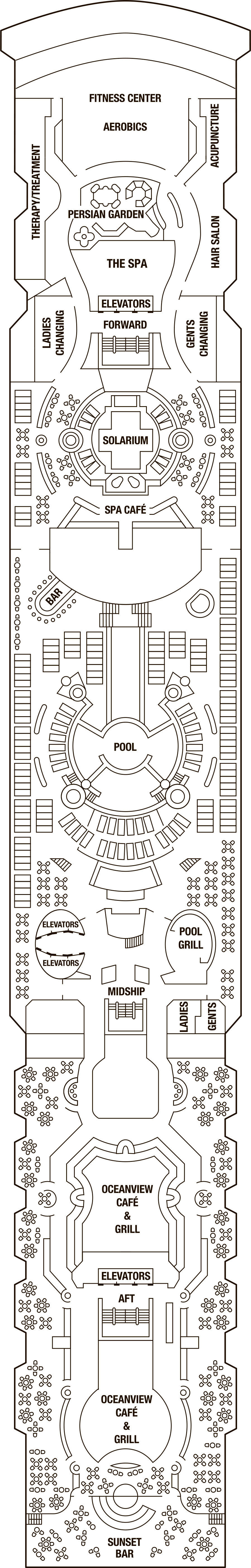 Deck 10 deck plan for Celebrity Infinity
