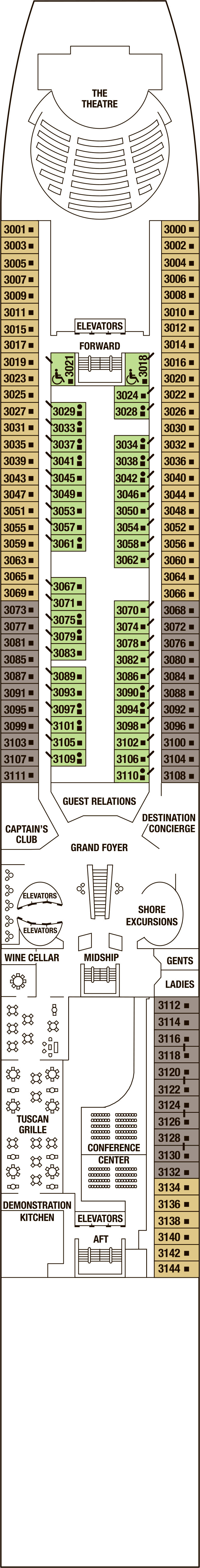 Deck 3 deck plan for Celebrity Infinity