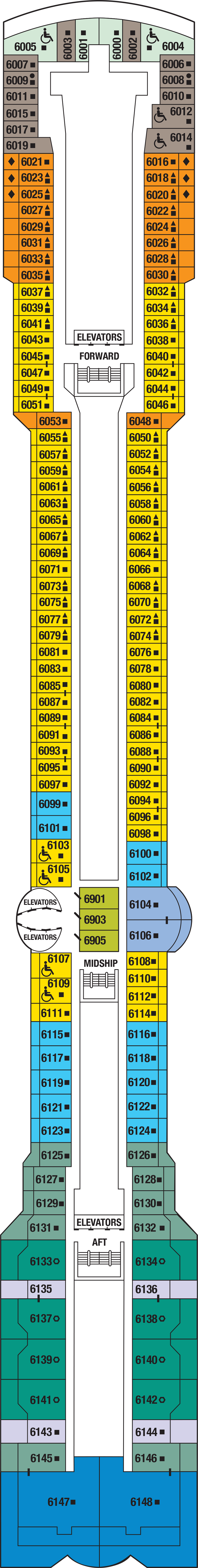 Deck 6 deck plan for Celebrity Infinity