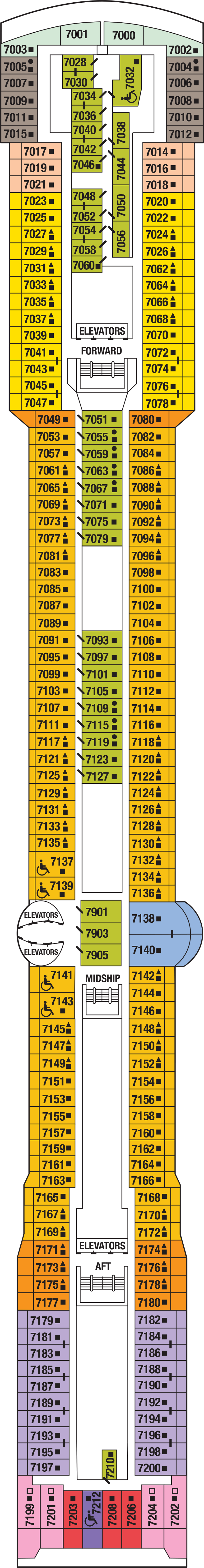 Deck 7 deck plan for Celebrity Infinity