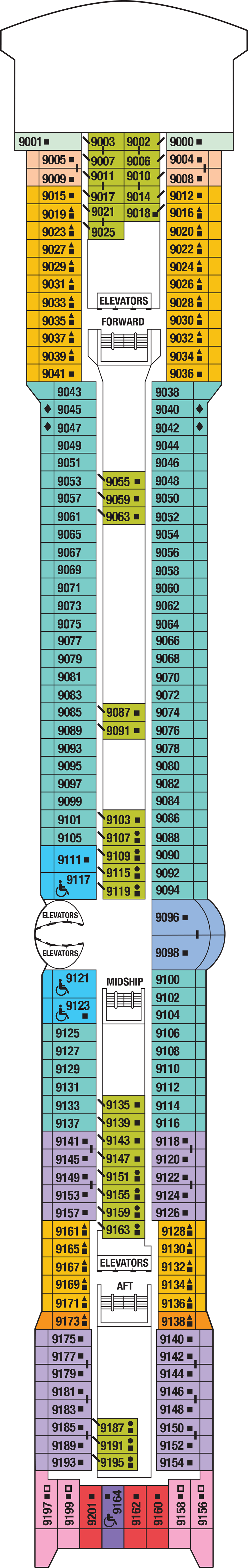 Deck 9 deck plan for Celebrity Infinity