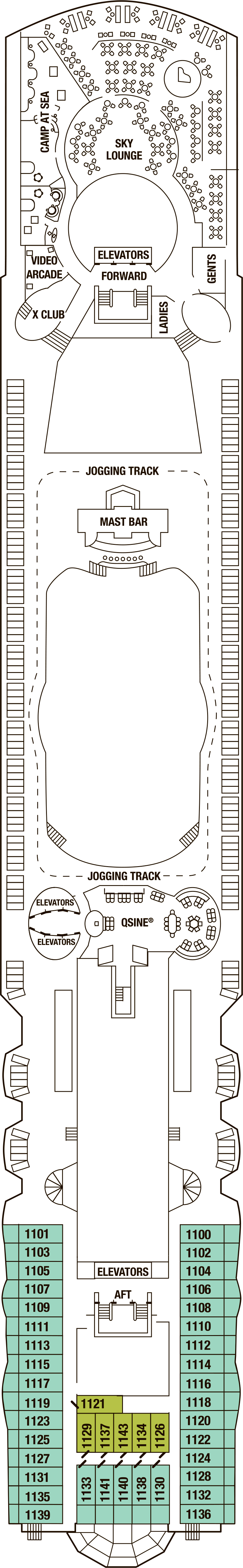 Deck 11 deck plan for Celebrity Millennium