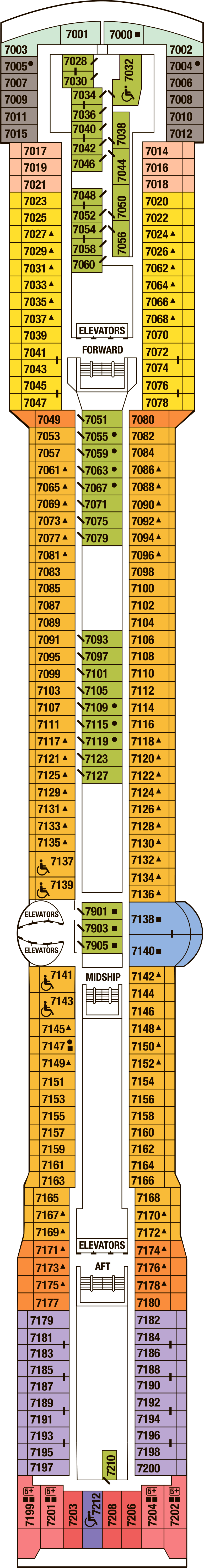 Deck 7 deck plan for Celebrity Millennium
