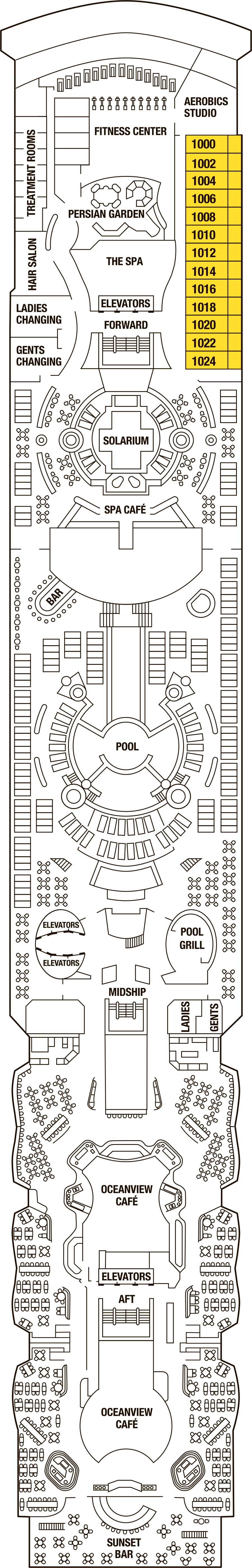 Deck 10 deck plan for Celebrity Summit