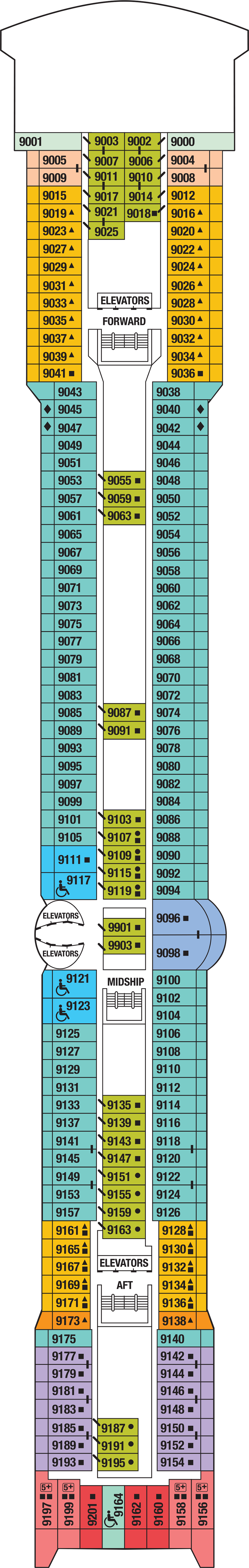 Deck 9 deck plan for Celebrity Summit