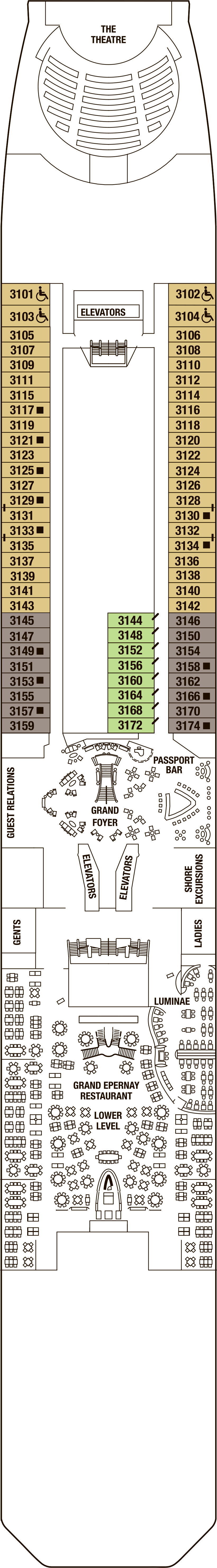 Deck 3 deck plan for Celebrity Solstice