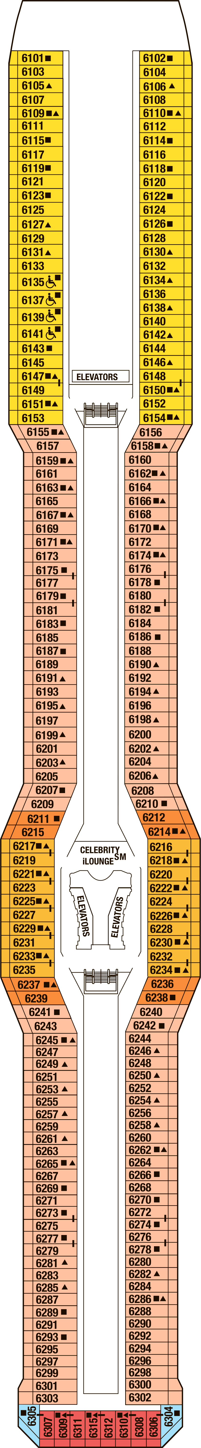 Deck 6 deck plan for Celebrity Solstice