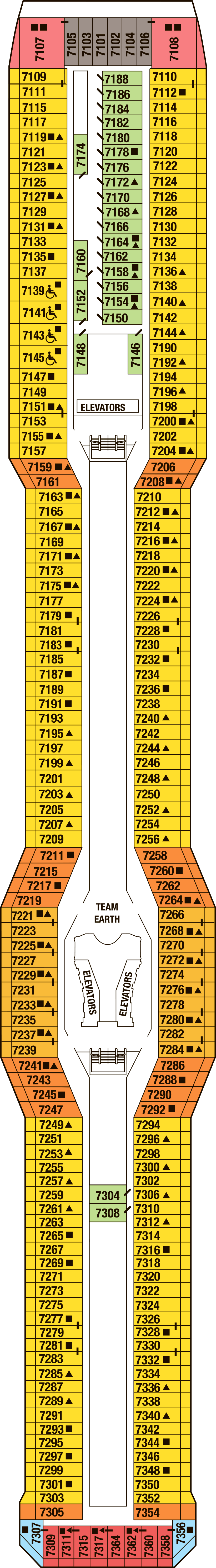 Deck 7 deck plan for Celebrity Solstice