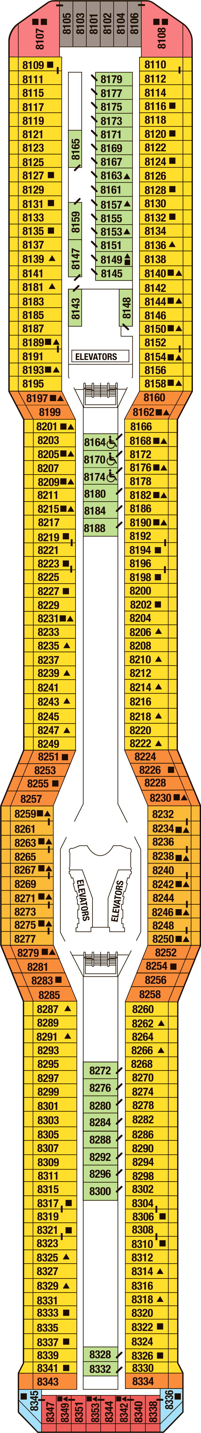Deck 8 deck plan for Celebrity Solstice