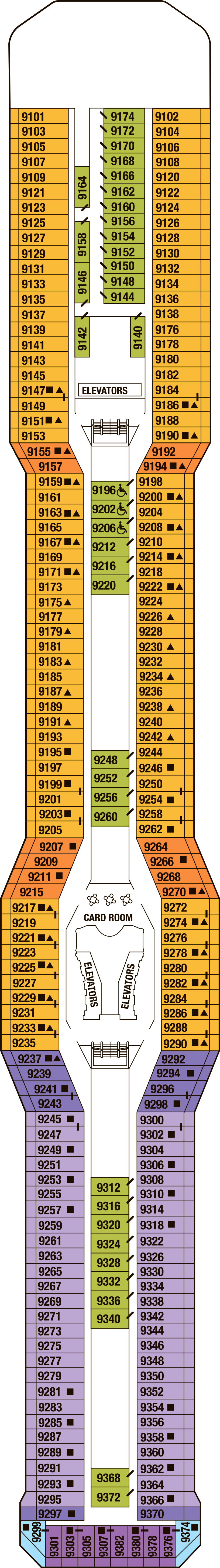 Deck 9 deck plan for Celebrity Solstice