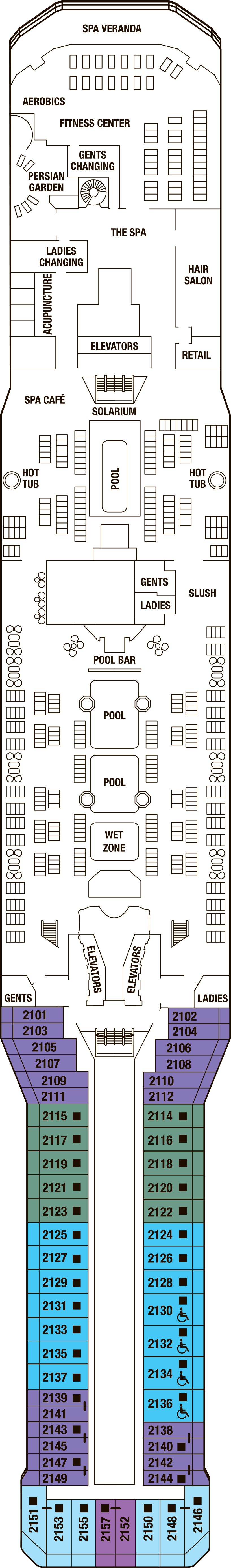 Deck 12 deck plan for Celebrity Eclipse