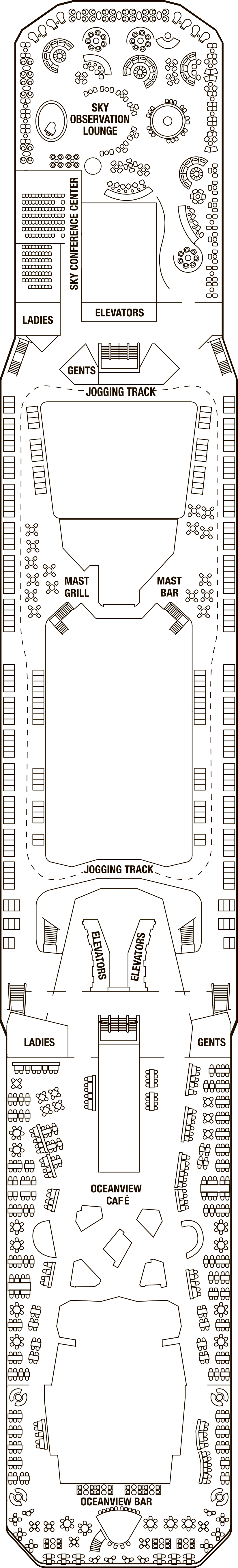 Deck 14 deck plan for Celebrity Eclipse
