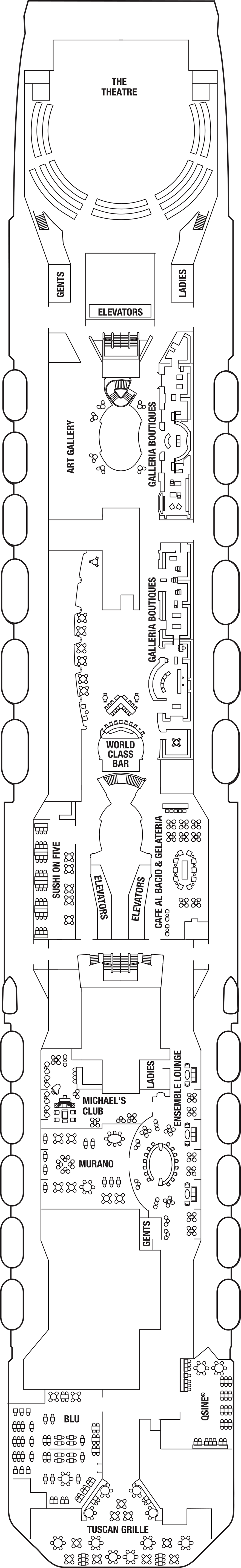 Deck 5 deck plan for Celebrity Eclipse