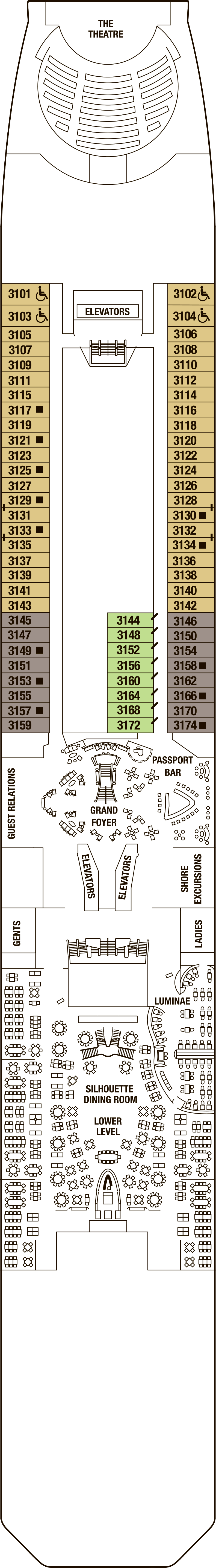 Deck 3 deck plan for Celebrity Equinox
