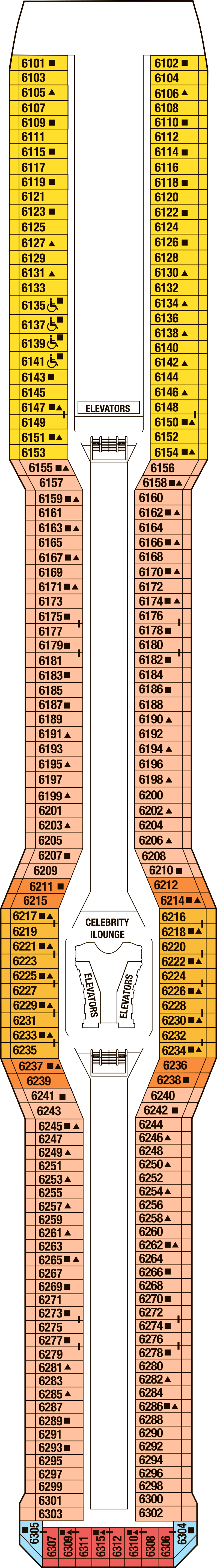 Deck 6 deck plan for Celebrity Equinox