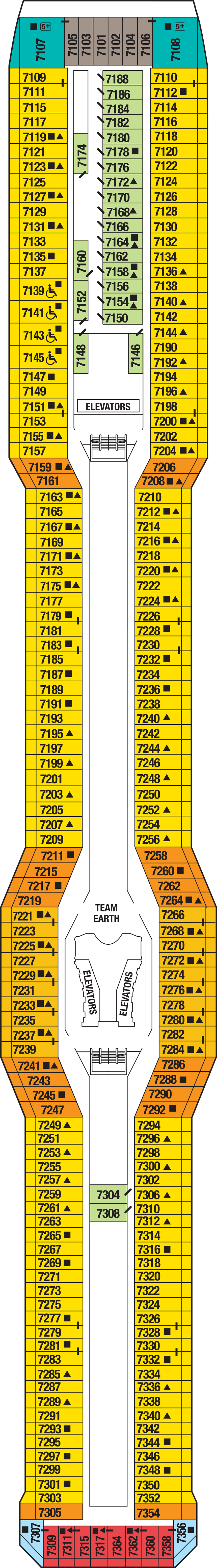Deck 7 deck plan for Celebrity Equinox