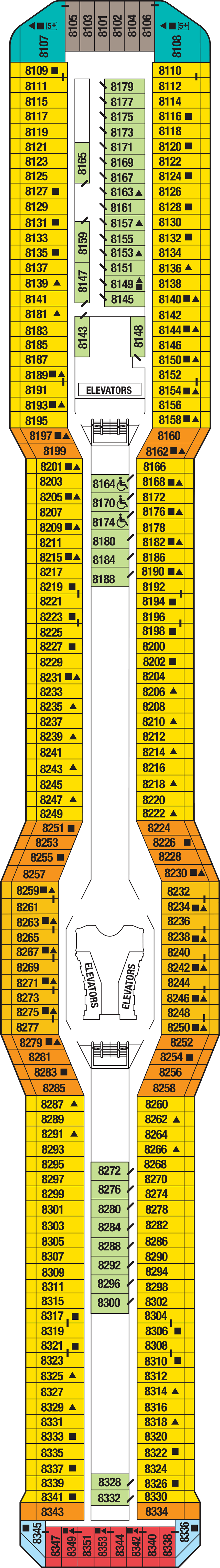 Deck 8 deck plan for Celebrity Equinox