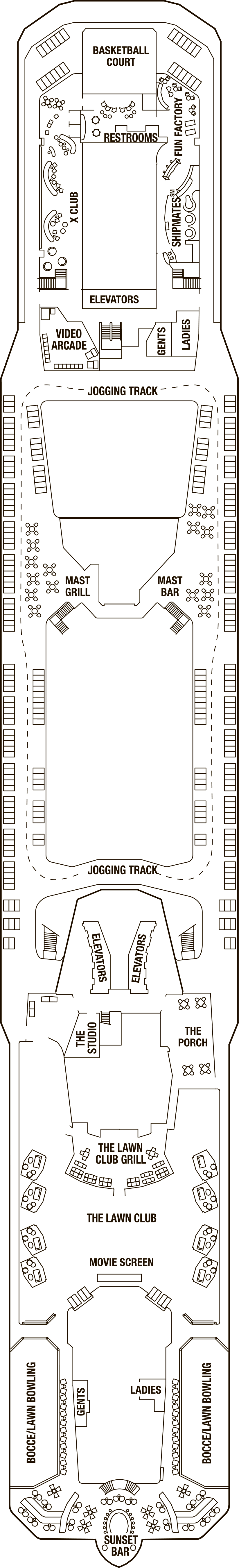 Deck 15 deck plan for Celebrity Reflection