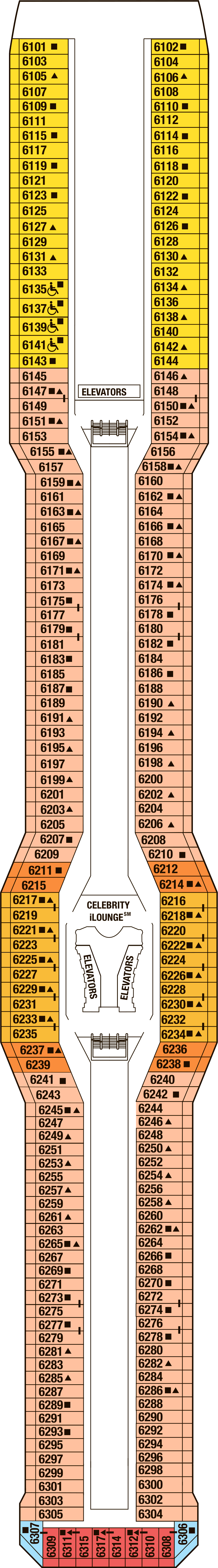Deck 6 deck plan for Celebrity Reflection