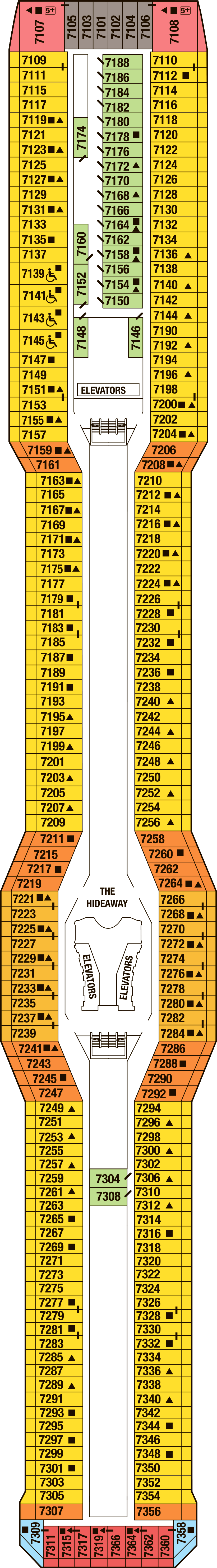 Deck 7 deck plan for Celebrity Reflection