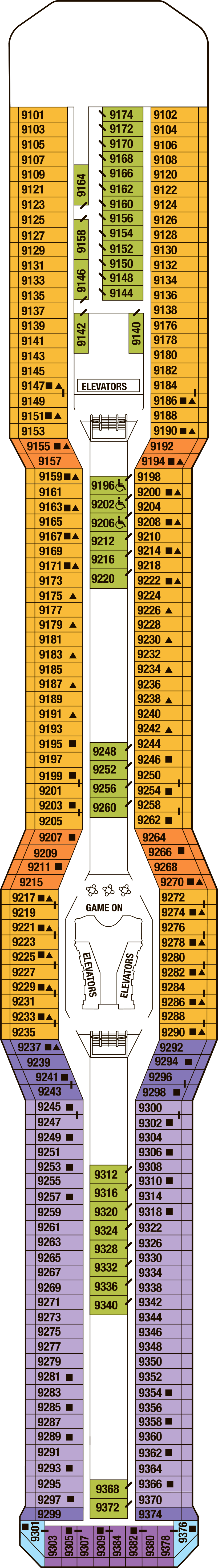 Deck 9 deck plan for Celebrity Reflection