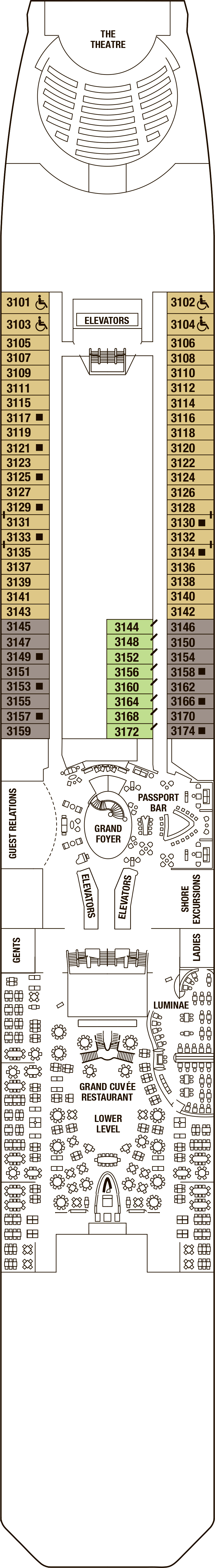 Deck 3 deck plan for Celebrity Silhouette