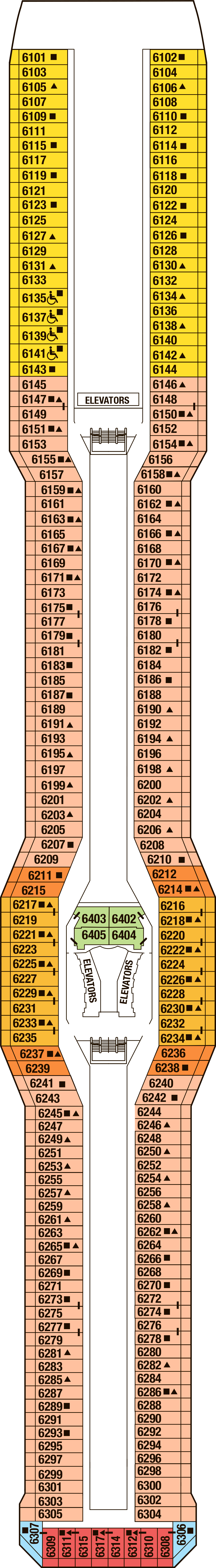 Deck 6 deck plan for Celebrity Silhouette