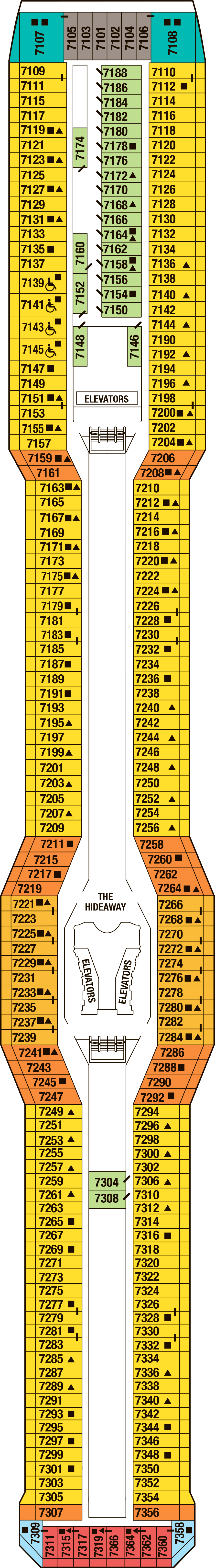 Deck 7 deck plan for Celebrity Silhouette