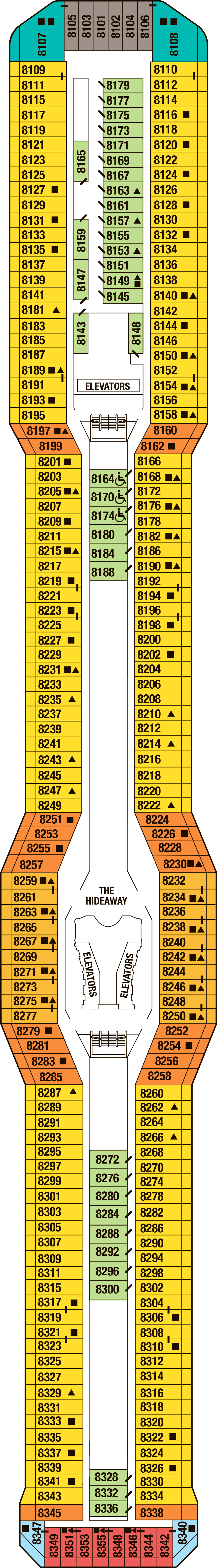 Deck 8 deck plan for Celebrity Silhouette