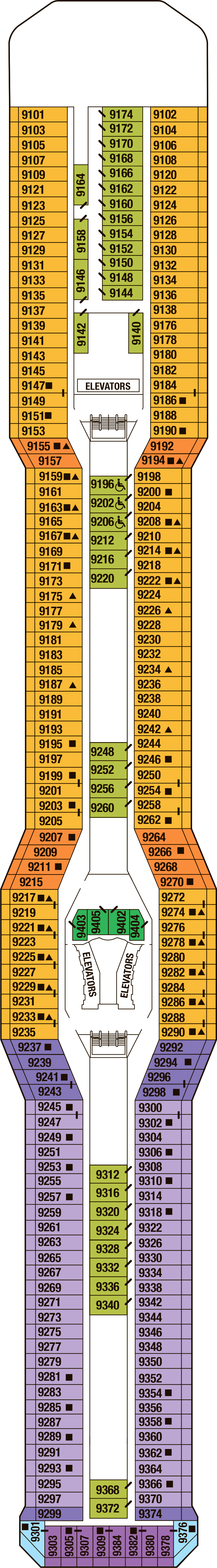 Deck 9 deck plan for Celebrity Silhouette