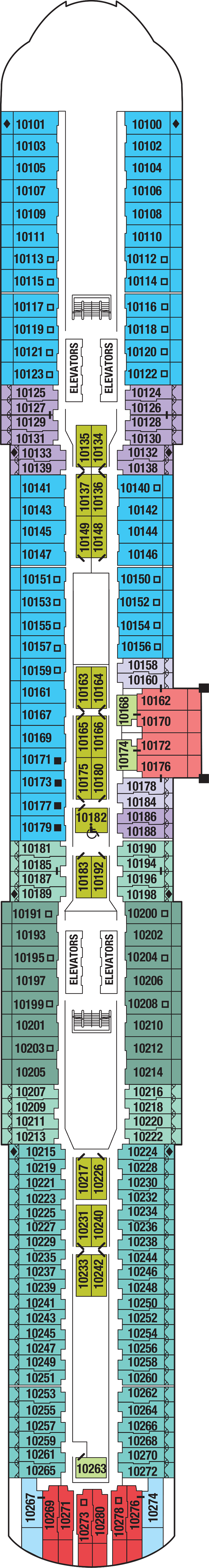 Deck 10 deck plan for Celebrity Edge
