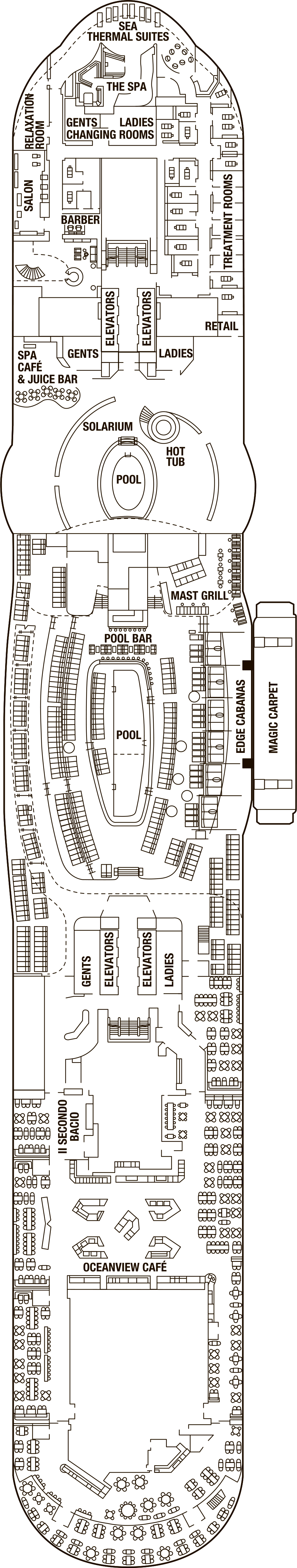 Deck 14 deck plan for Celebrity Edge
