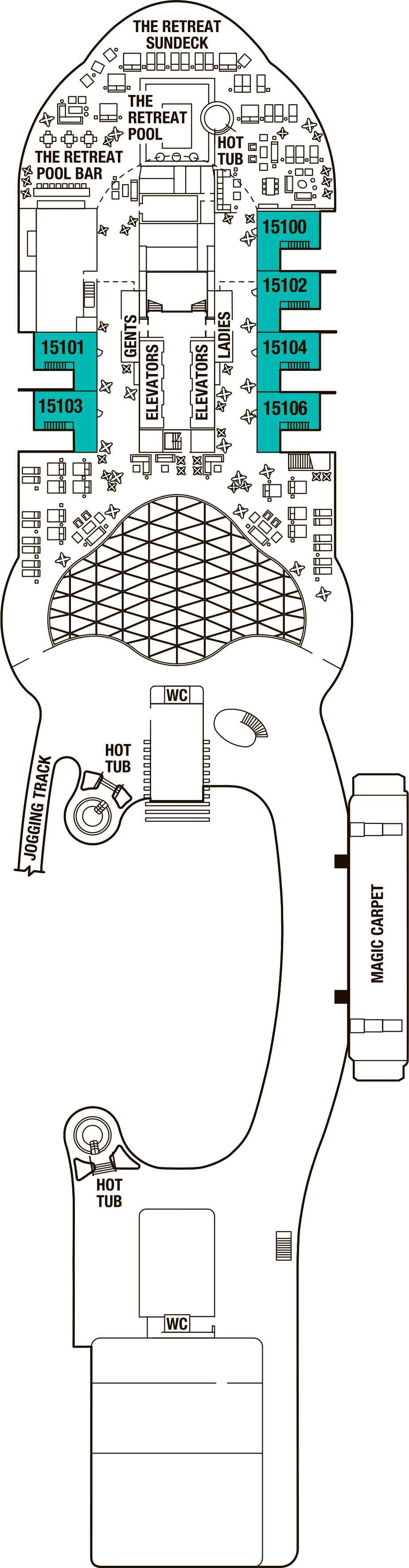 Deck 16 deck plan for Celebrity Edge